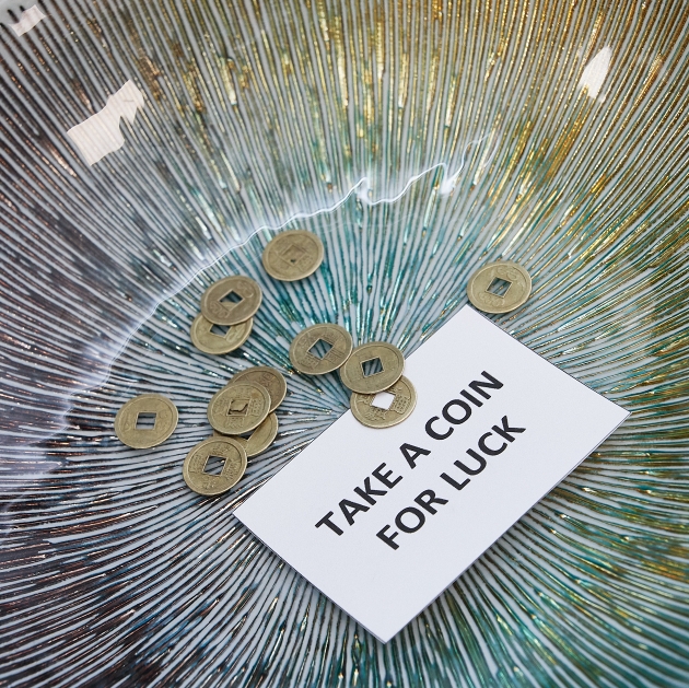 a bowl of coins