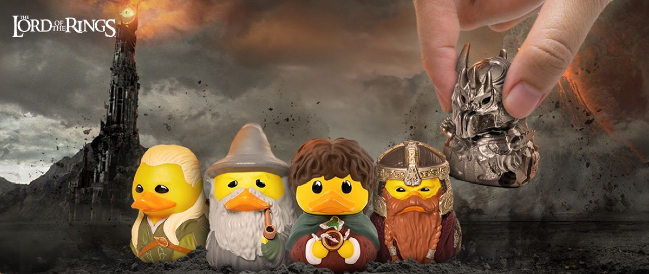 row of ducks that look like lord of the ring characters