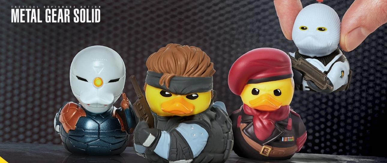 tiny rubber ducks that are in Metal Gear Solid outfits